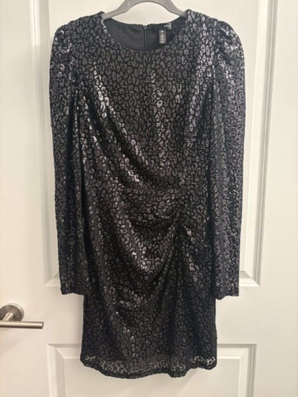 Aqua by Bloomingdale's Women's Black Leopard Metallic Dress